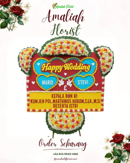 Papan Bunga Pernikahan Mernek
